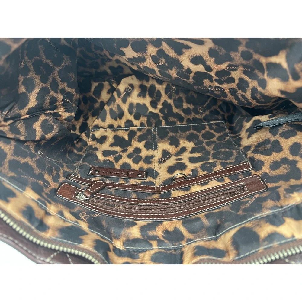 B. Makowsky Brown Leather Large Shoulder Handbag Purse‎ - Picture 16 of 16